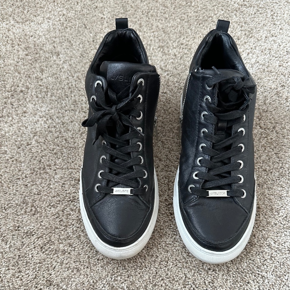 J Slides Black Tennis Shoes